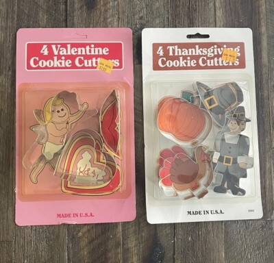 *New / Vintage* Fox Run THANKSGIVING & VALENTINES DAY Cookie Cutters (2) 4Pks