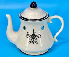 Yankee Candle "HOTEL" Teapot and Cup Tart Burner Wax Warmer Black White RARE HTF