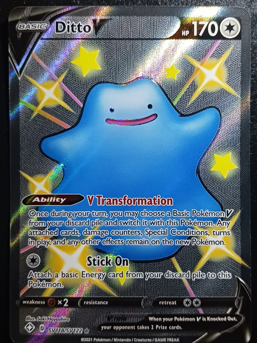 Ditto V SV118/SV122 Shiny Holo Rare Shining Fates Pokemon TCG NM