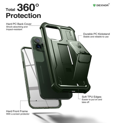 Funda Dexnor para iPhone 13 Pro Max Resistente Cubierta Resistente con Pata de Cabra - Imagen 48 de 51