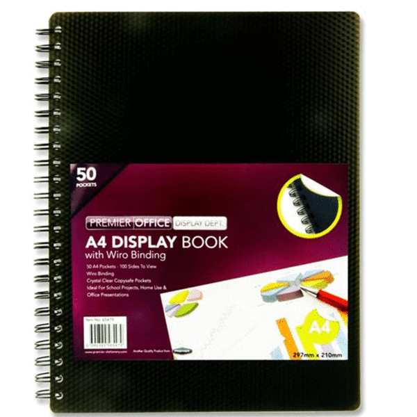 A4 Display Book 50 Pockets Presentation Folder File Portfolio Wiro