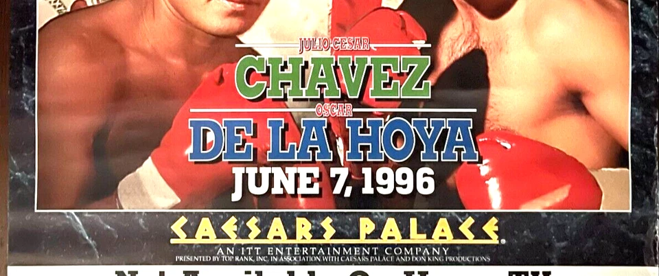 PÓSTER ORIGINAL VINTAGE 1996 CHAVEZ VS. DE LA HOYA CAMPEONATO BOXEO LUCHA Foto 4 de 4