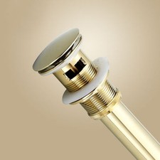 Bathroom Gold Basin Pop-Up Drain With Overflow Basin Sink Accessories Assembly