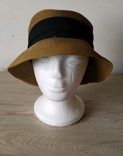 D\u0026Y Fedora Hat, Brown w/ Black Wide 