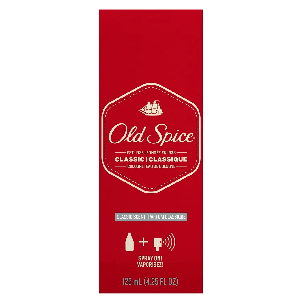 Old Spice Colônia Spray Masculino, Perfume Clássico, Fl Oz 4,25 - Imagem 3 de 4