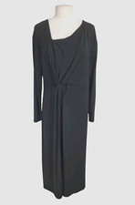 ELOQUII Womens Maxi Dress Plus Size 8 Black Twiss Waist Stretchy Long Sleeve 54A