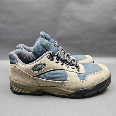 Vintage Vasque Alpha Hiking Shoes Womens 8.5 Tan Green Suede Trail 90s Trekking