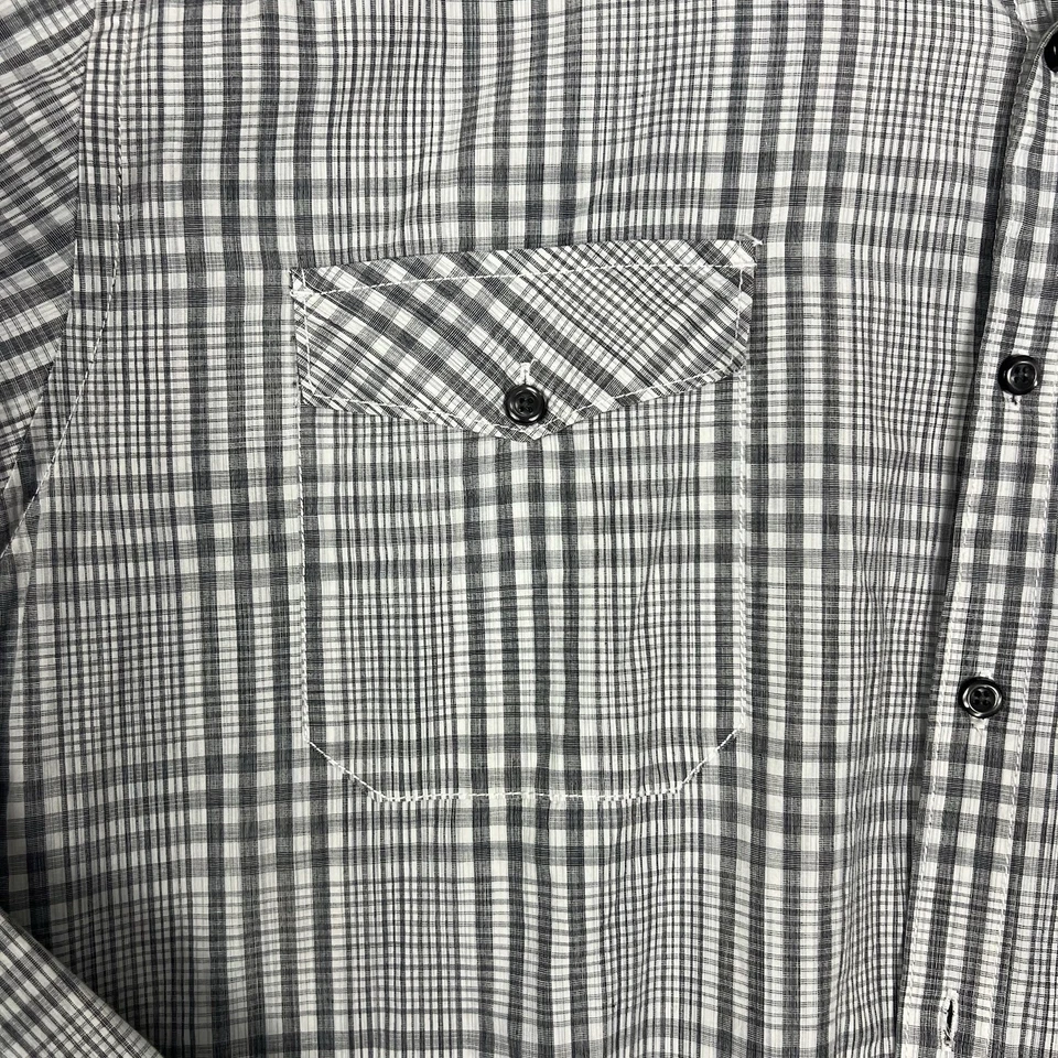 Pronto Uomo "BLUE" Shirt Men’s Size 3XLT Button Up 100% Cotton Gray Plaid - Image 3 of 4
