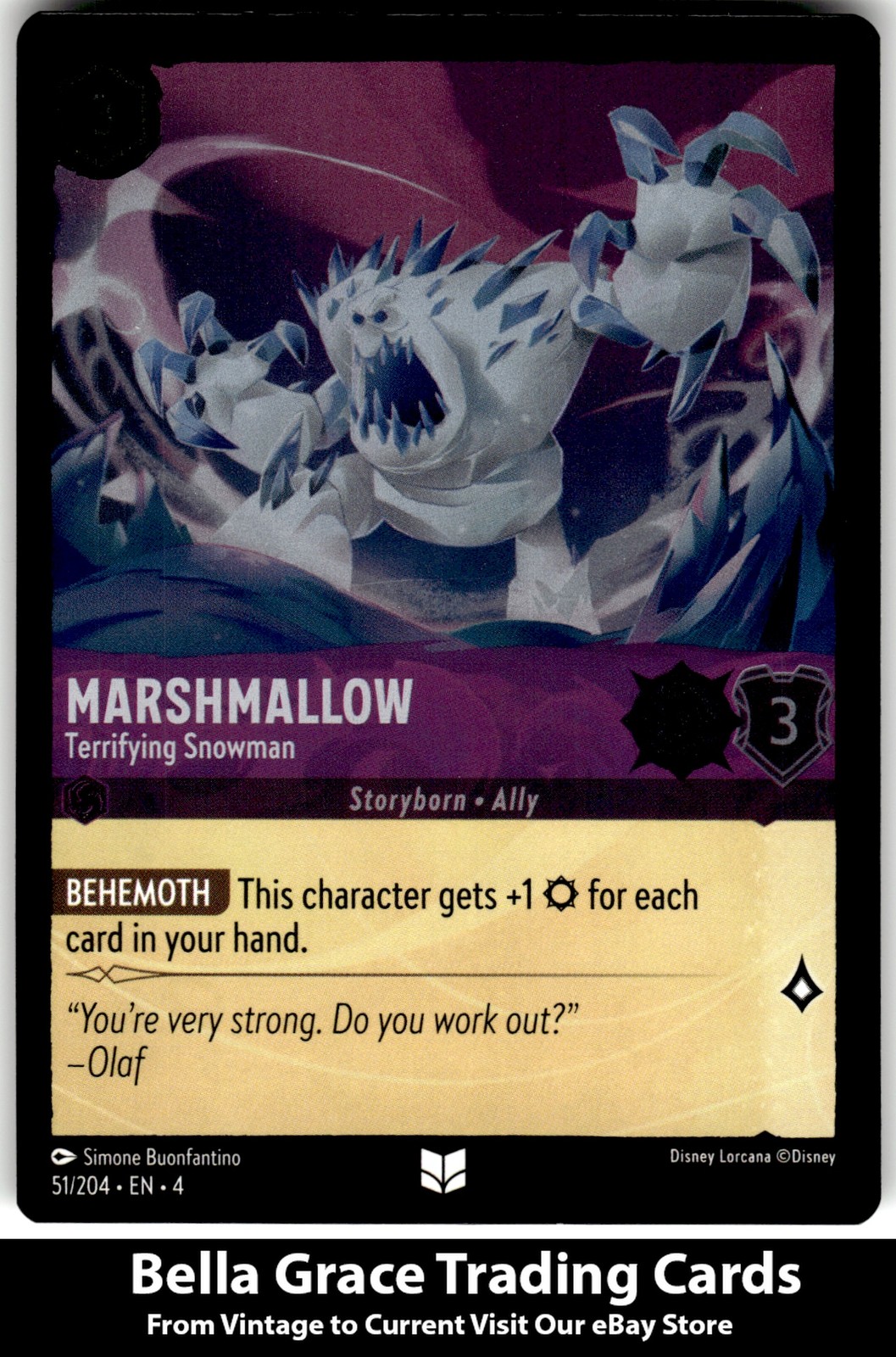 Marshmallow #51/204 Ursula's Return Disney lorcana Uncommon Foil