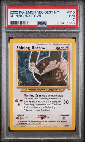 2002 POKEMON NEO DESTINY #110 SHINING NOCTOWL PSA 7