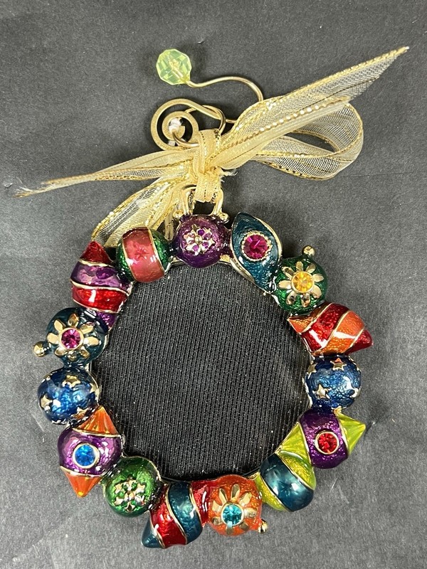 Christopher Radko Jeweled Multicolor Christmas Theme Picture Ornament Hanging
