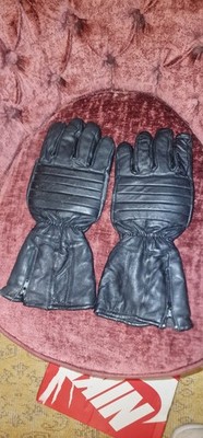 Schwarze Lederhandschuhe Motorrad Vintage Hatch Größe L