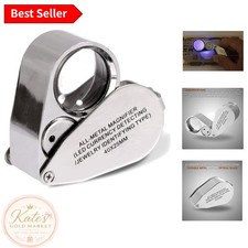 40X Jewelers Loupe with Dual LED Light - Portable Folding Magnifying Glass