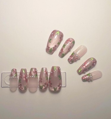 SWEETO Press On Nail, Handmade See 003 Size M With Apply Kit