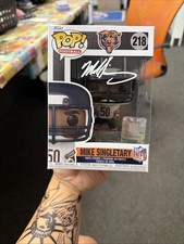 Mike Singletary HOF Signed Chicago Bears Funko Pop #218 AUTO BAS Hologram