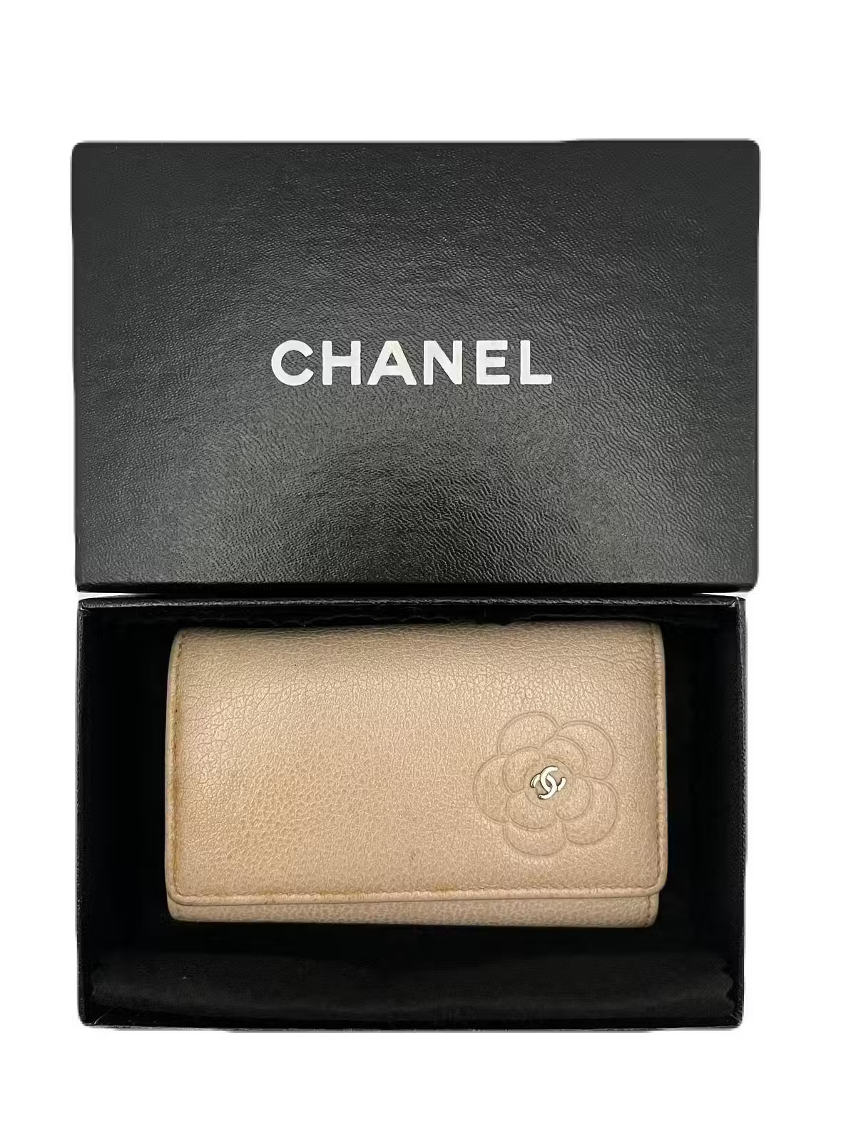 CHANEL Key Wallet Key Case 6 Hooks Leather Pink w/BOX USED E0205-1