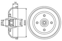 2X Bremstrommel Hinten Bosch 0 986 477 256 FÜR Opel