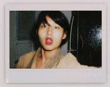 FOUND PHOTO Pretty Young Asian Woman Selfie Polaroid Snapshot Vtg 1990s Instamax
