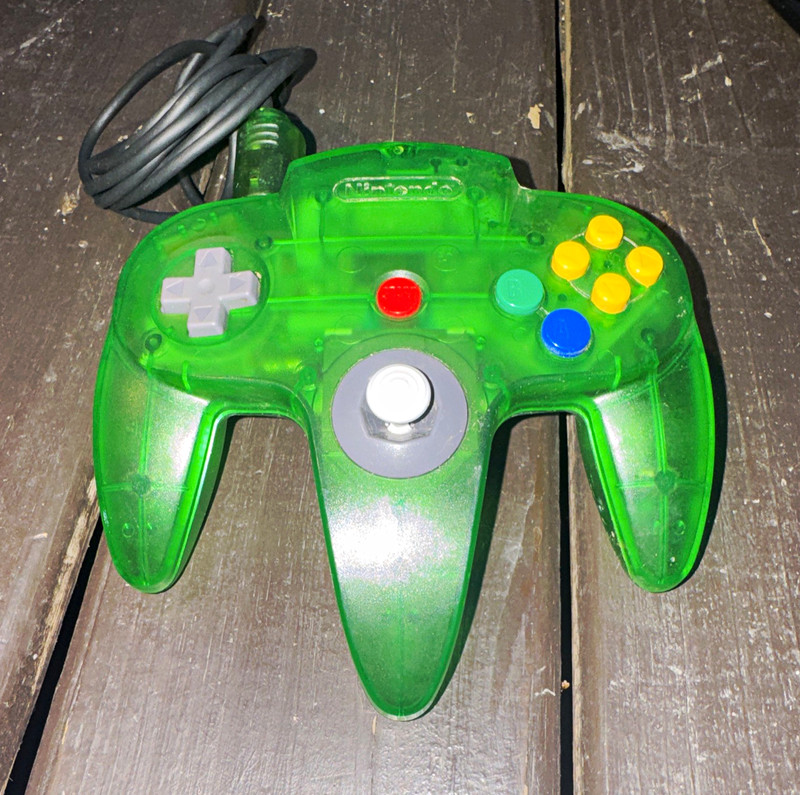 Nintendo OEM N64 Wired Controller Jungle Green Transparent Ergonomic 3ft