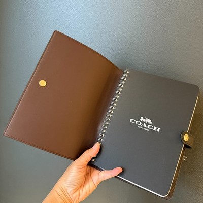 Coach Notebook In Signature Canvas 222 Gold/Brown Black | eBay
