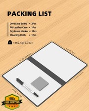 Mehaving Small White Board Dry Erase 9.5x6.6in Notebook Green