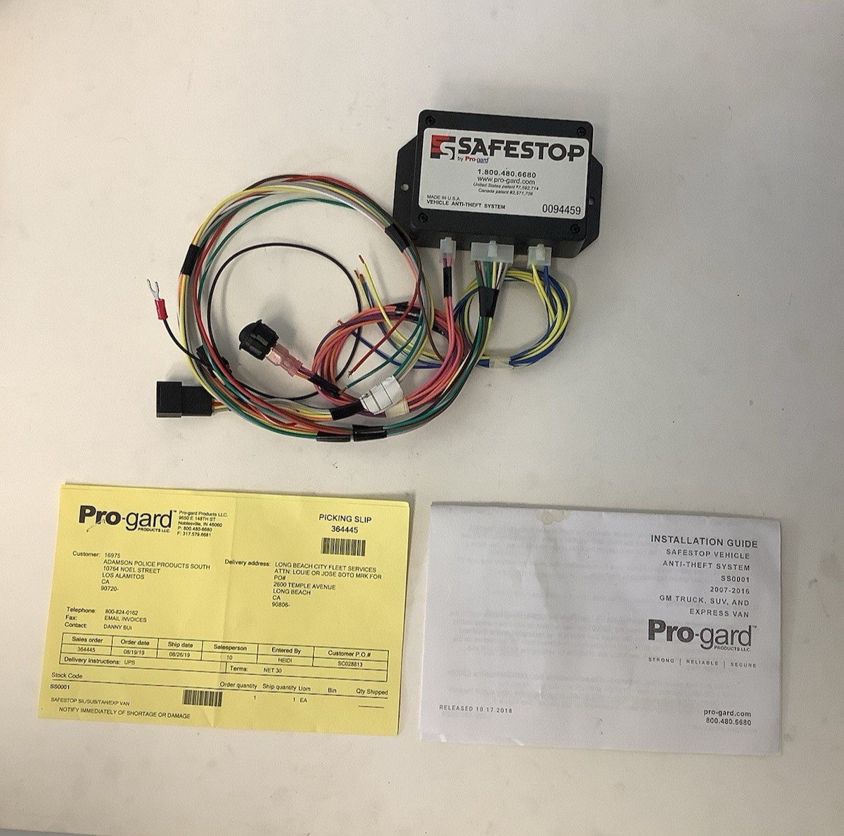 Pro-Gard SAFESTOP SS0001 vehicle anti-theft system GM Truck, SUV, & Express Van