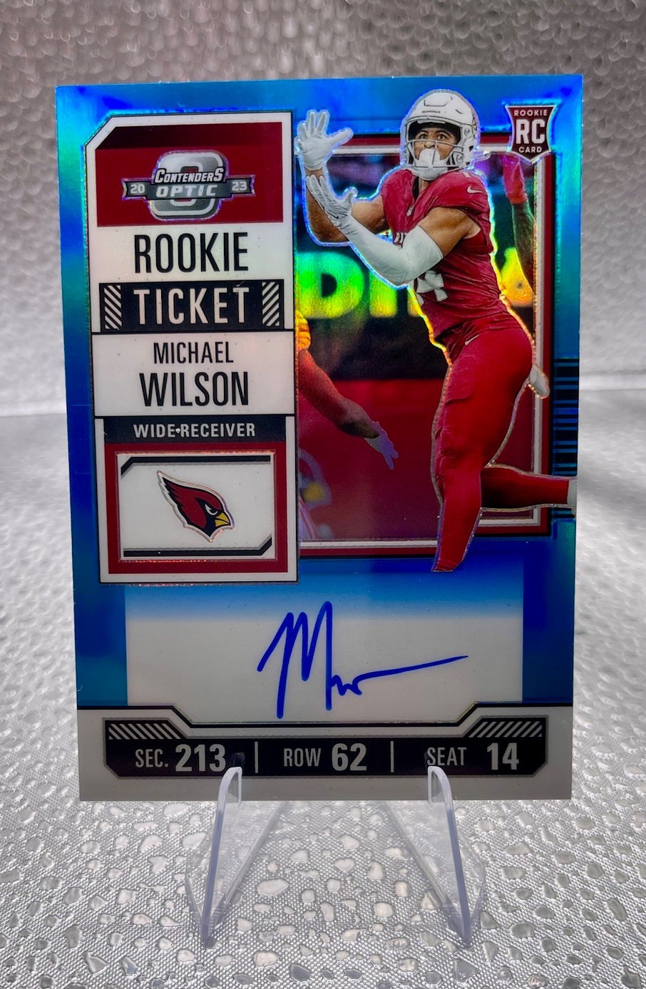 2023 Panini Contenders Optic MICHAEL WILSON TEAL ROOKIE TICKET AUTO /99 RC