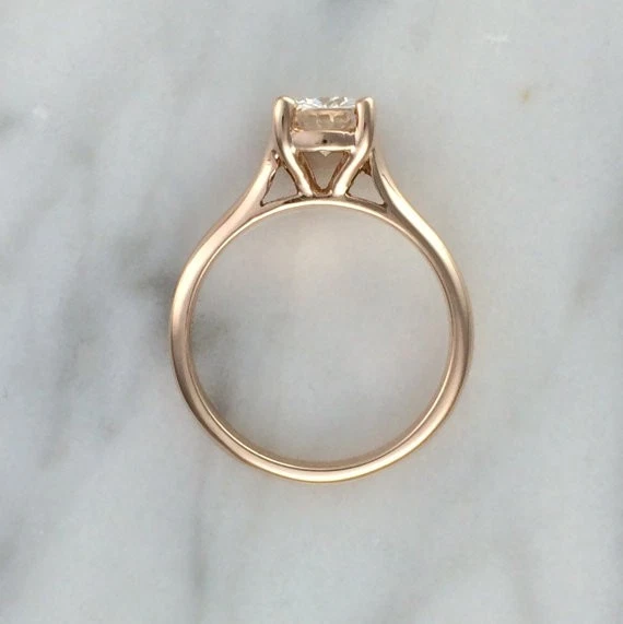 1.00  Ct Round Cut Lab Created Diamond Anniversary Ring 14k Rose Gold Size 7 - Image 2 of 4