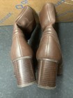 Studio Works Braydon Brown Leather Side Zip Square Toe Booties Size 8M — photo 4
