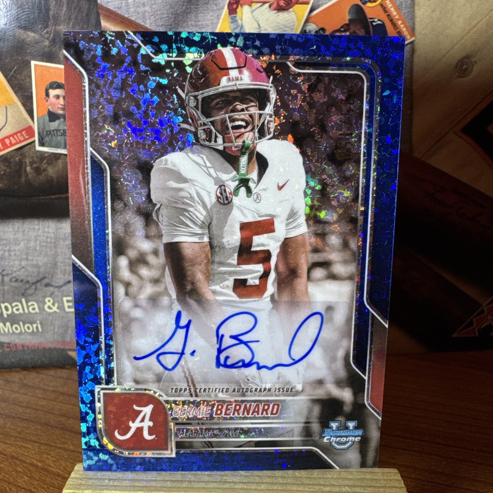 2025 Germie Bernard Bowman Chrome U RC AUTO BCA-GB Blue Mini Diamond /150 SSP!