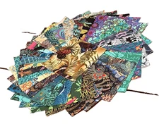 60 Fascinating 5” Charm Pack Sq. of Quilt Shop Fabric by Moda, Hoffman, etc.