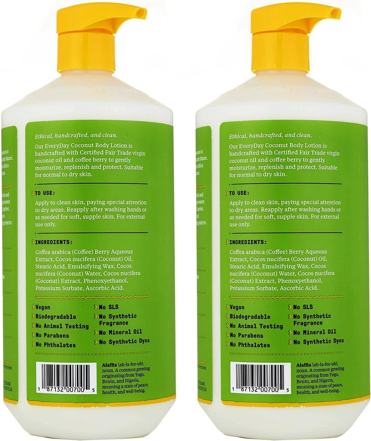 Luxurious Pure Coconut Body Lotion - Hydration & Sustainability (2 x 32 Fl Oz)