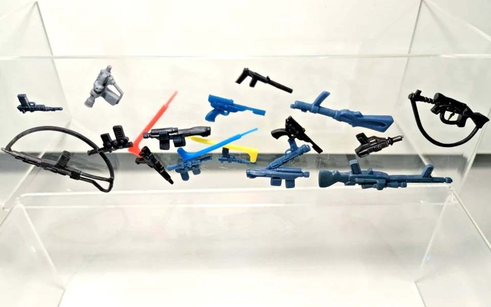Star Wars 3.75" Kenner Vintage Repro Weapons Blaster, Rifle, Saber, Staff