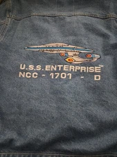 U.S.S. Enterprise NCC-1701-D JEAN JACKET SIZE- LARGE CREATION ENTERTAINMENT 90's