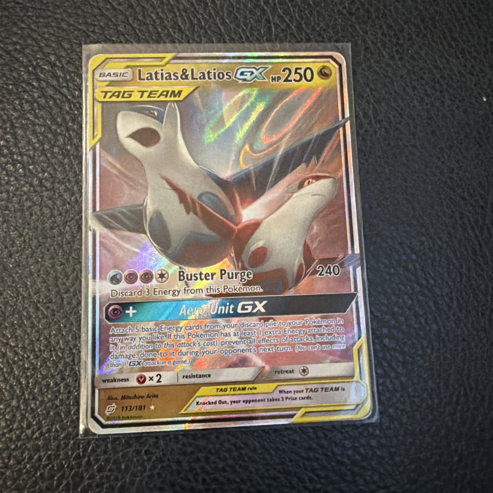 Latias & Latios GX 113/181 Sm-Team Up Holo NM English Pokemon Sun And Moon