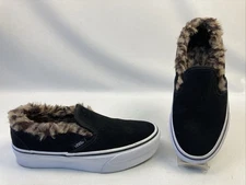 Black And Cheetah Fur Vans Slip Ons
