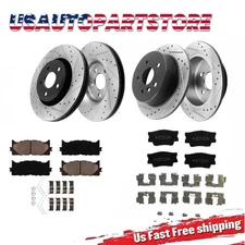 Front Rear Drilled brake Rotors Ceramic Pads for Toyota Camry Avalon Lexus ES350