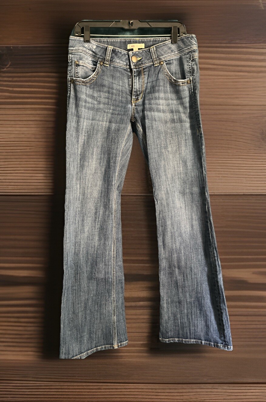 Cabi Women's Blue Jeans, Size 8, 100% Cotton, 5 Pockets Boot Cut