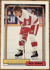Sergei Fedorov 1992-93 Topps Hockey Card #252 Red Wings NHL HOF Free Shipping