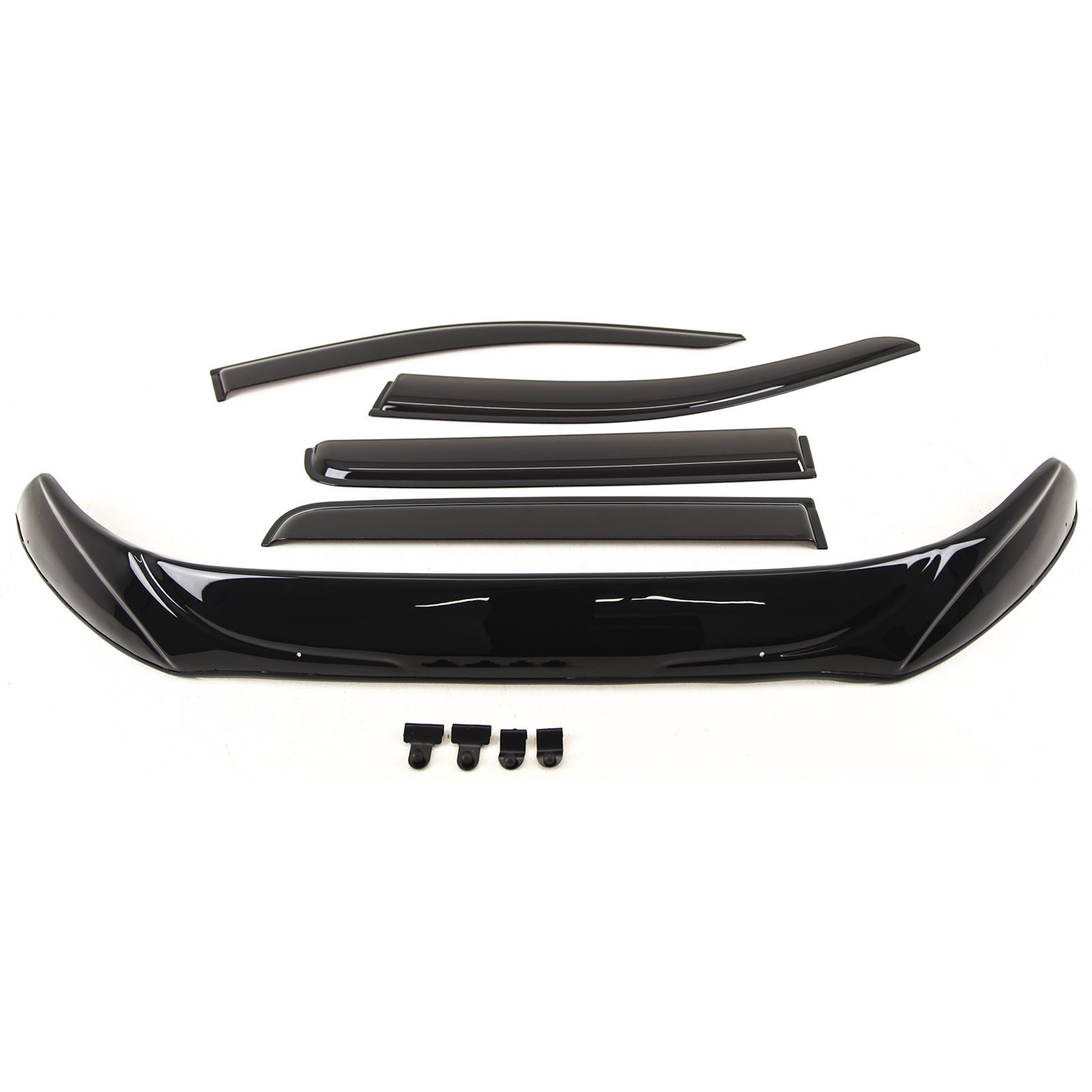 For Ford Ranger T6 Double Cab 2015-22 Bonnet Guard & Window Wind Deflectors Set