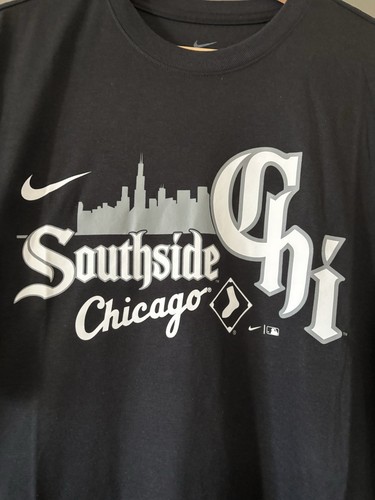 NWT Mens Chicago White Sox Nike City Connect Tri-Blend Black T-Shirt Size Large - Foto 2 di 4