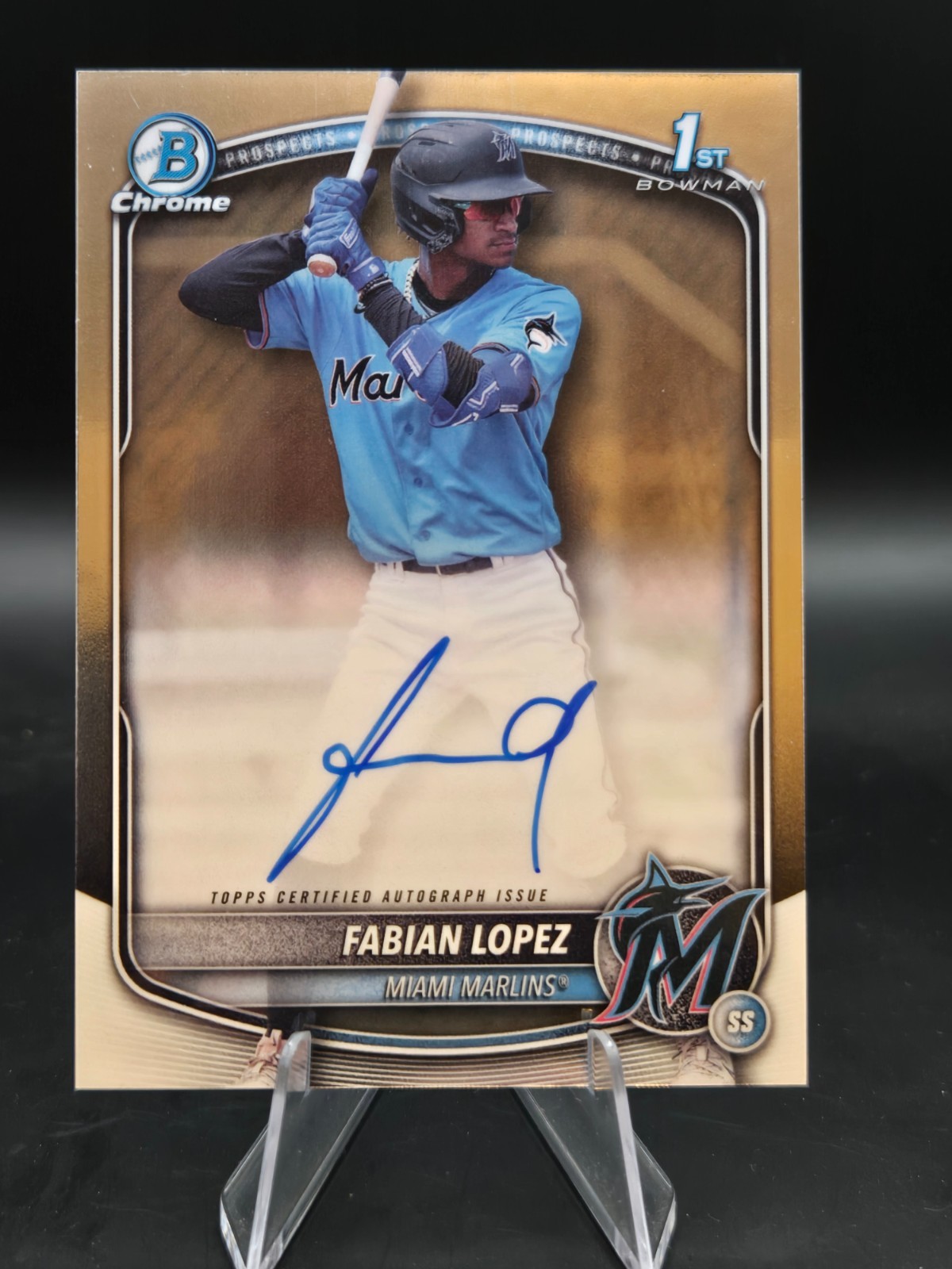 Fabian Lopez 2025 1st Bowman Chrome Prospect On-Card Auto #CPA-FL Miami Marlins