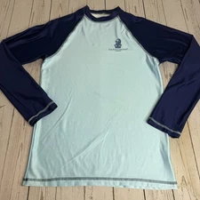 Ritz Carlton Cancun Long Sleeve Rash Guard Swim Shirt Mens Medium Blue Vacation
