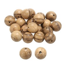 200pcs 10mm Silky Wood Round Polished Wooden Loose Beads for Craft