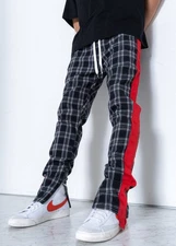 Konus Men's Plaid Pants in Gray