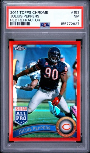 Julius Peppers [Red Refractor] #153 2011 Topps Chrome card