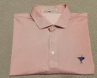 Holderness Bourne Polo Shirt Men XXL Short Sleeve Geo Print Pink Club Logo EUC!