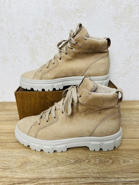 Women Paul Green Boots Beige Nubuck 39 #C4KN