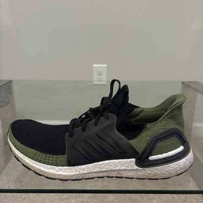 Adidas UltraBoost 19 Black Tech Olive Mens Size US 14 Running Shoes Sneakers EUC