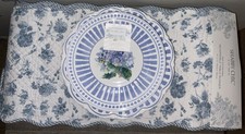 SHABBY CHIC BLUE HYDRANGEAS 12pc.MELAMINE DIN...